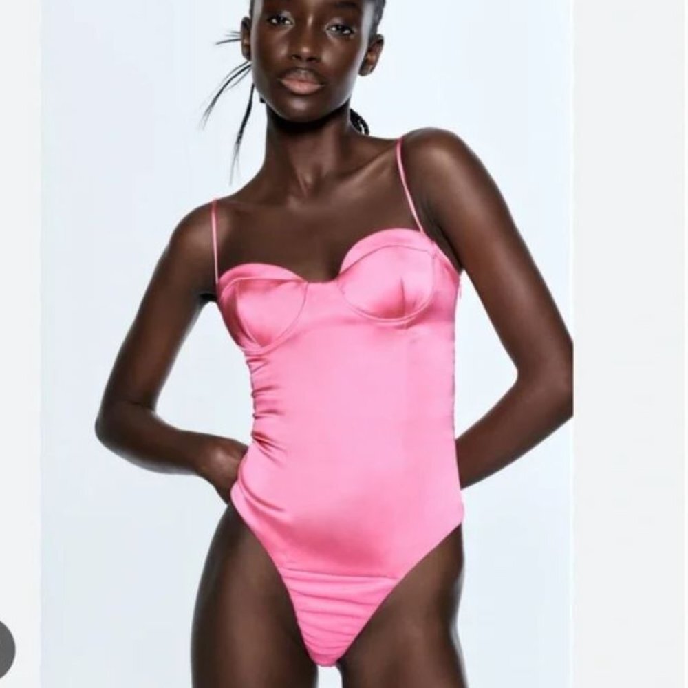 NWT Hot Pink Bodysuit from Zara, size S.